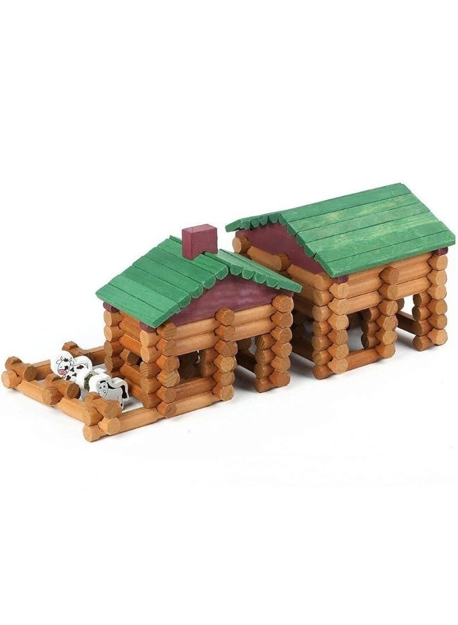 Classic Building Log Toys - 170 PCS Wood Logs