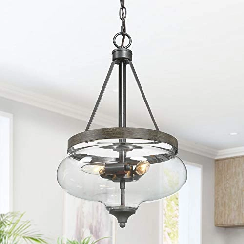 Glass Pendant Lighting Fixture - 59 adjustable chain
