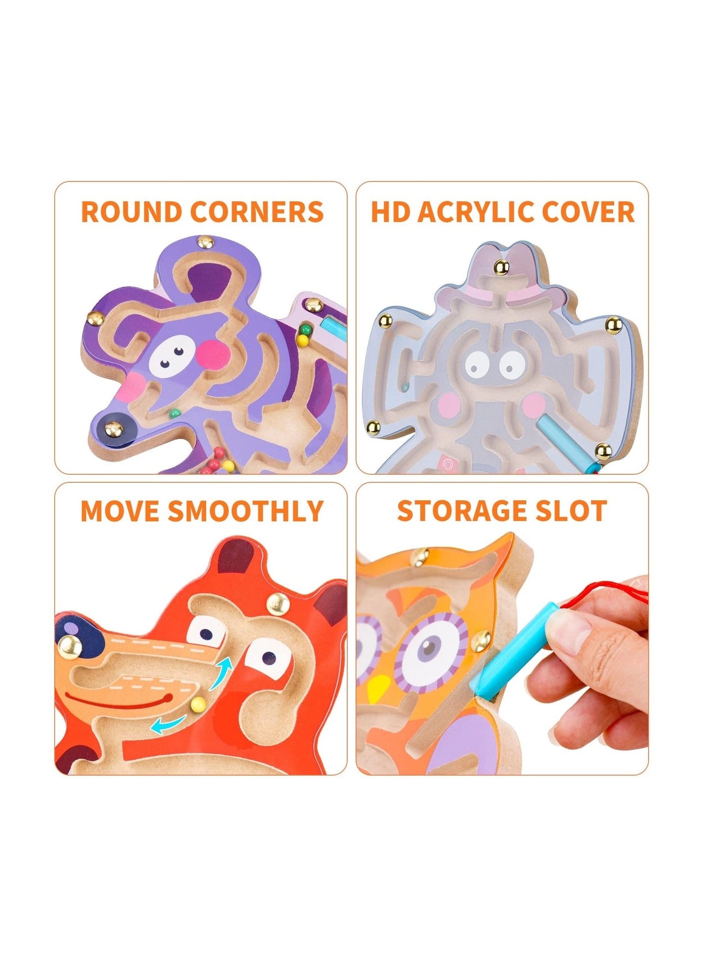 Animal Magnetic Maze Toys - 4 pieces STEM