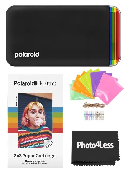 Polaroid Hi-Print - 2nd Generation 2x3 Pocket Photo Dye-Sub Printer + Hi-Print 2x3 Paper - 20 Photos + Hanging Photo Frames