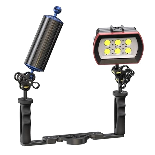 Carbon Fiber Underwater Float Arm - Dual Ball Mounts Compatible with Diving Trays