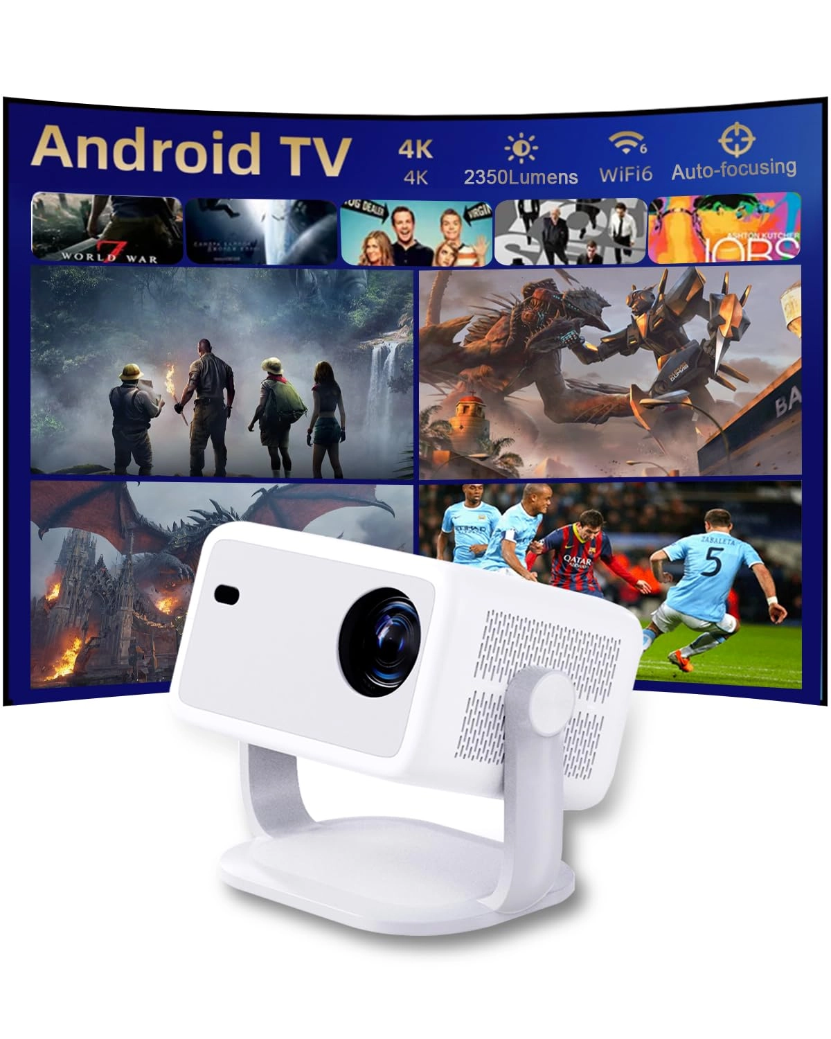 MYW Android 11 Smart Projector Prj-800-a14-4k 2000 Lumens