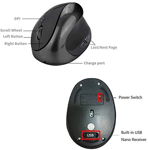 Vertical Ergonomic Mouse - USB