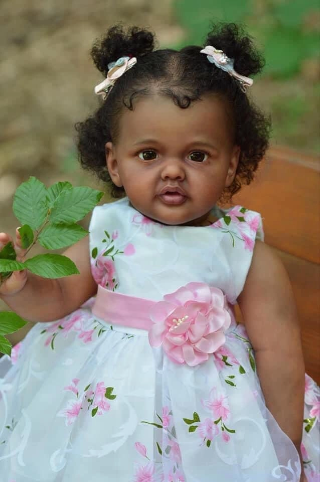 Reborn Toddler Doll - 28inch Silicone vinyl Black Ages 3+