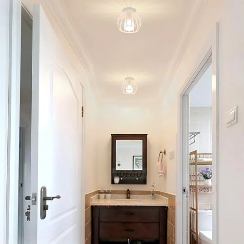 Mini Hexagonal Cage Ceiling Light - E27 20 x 20 x 20 cm White