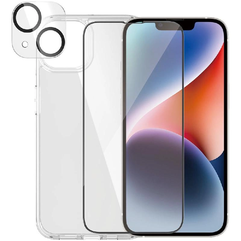 PanzerGlass Hard Case - Clear for iPhone 14 + Screen Protector + Camera Lens Protector