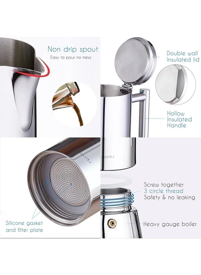 Moka Pot - Stovetop Induction 6Cup