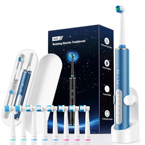 Professional Rotating Electric Toothbrush - 50,000 VPM 8 Brush Heads 120 Days Battery Life