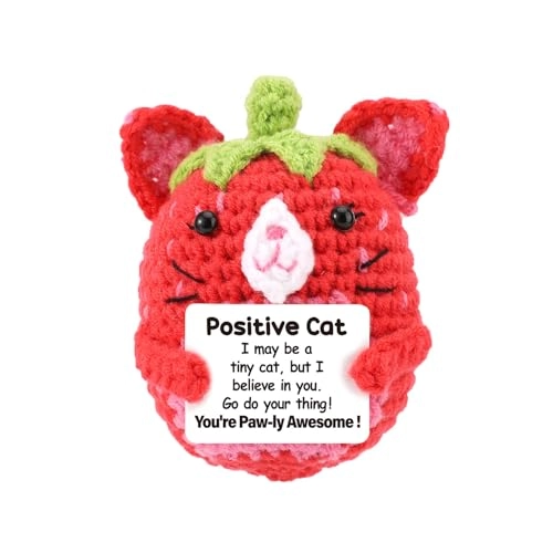 Strawberry Cat 13 cm Crochet