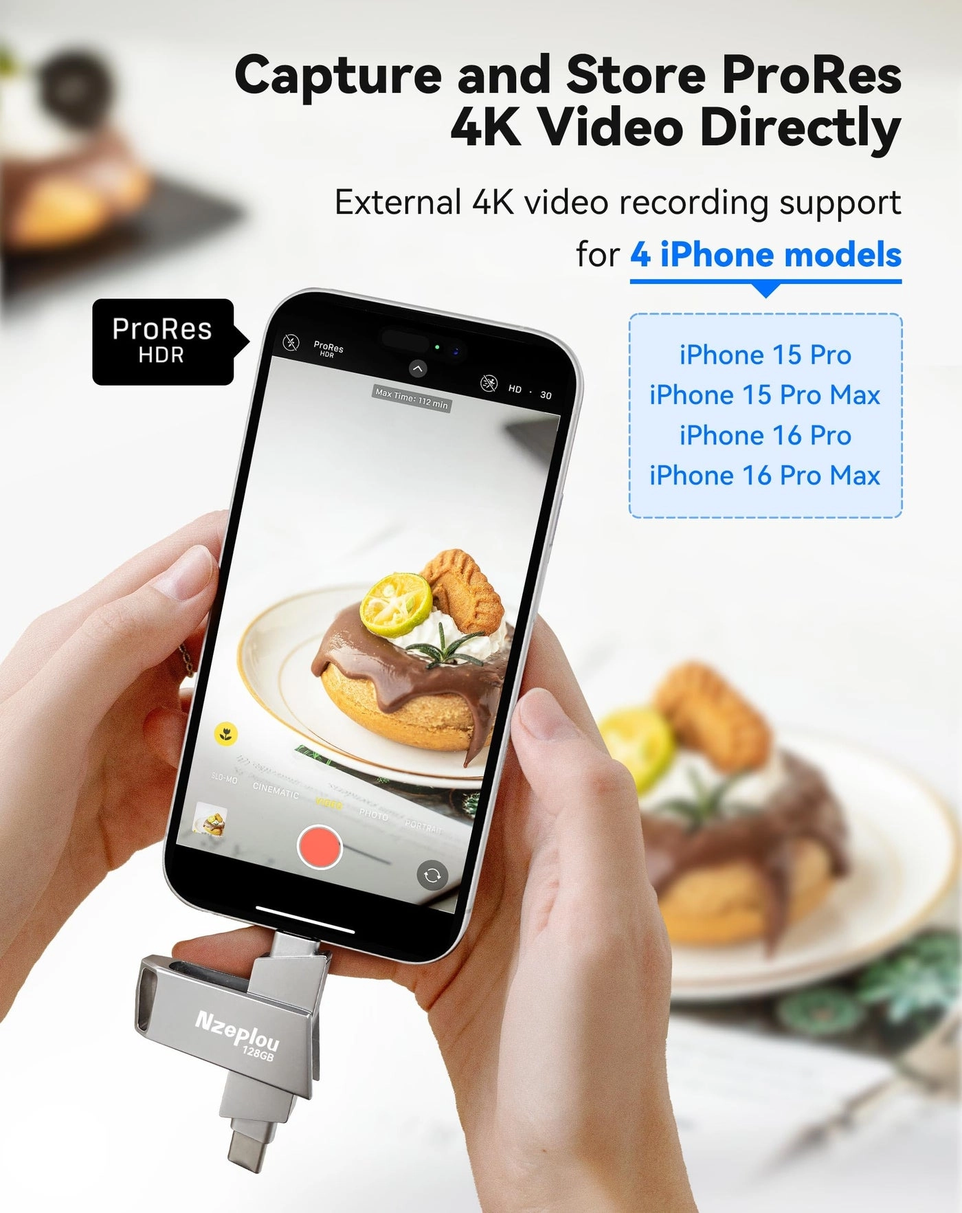 Flash Drive - USB3.0 Lightening USB-C for iPhone 128GB