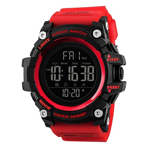 Multifunctional Waterproof Watches Outdoor Sports Digital Military LED Double Time 54mm Plastic