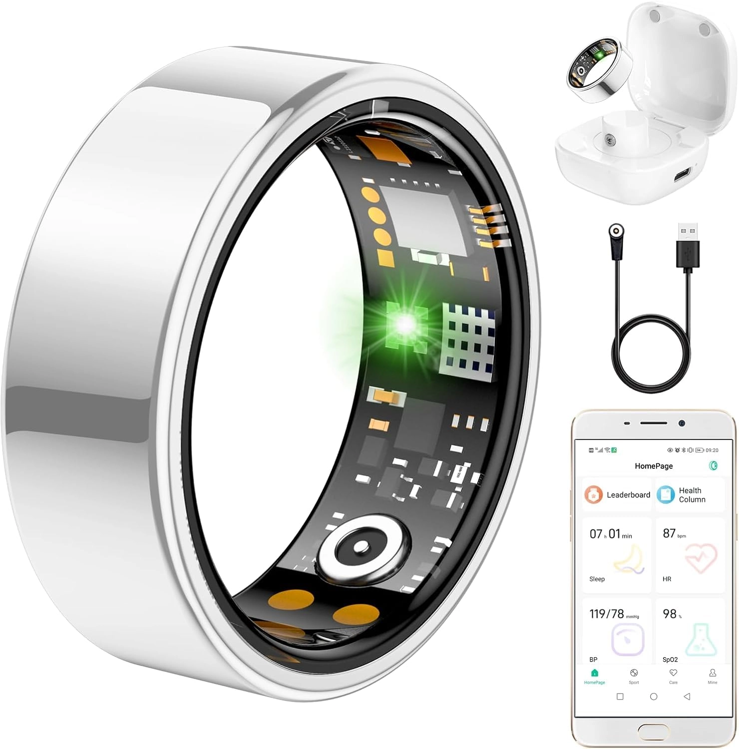 Tiantianka Ring Health Tracker - Heart Rate Blood Oxygen