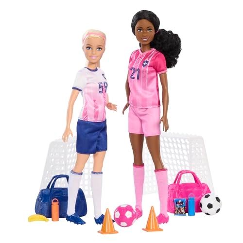 Barbie Careers Soccer Player Playset - 2 Dolls 15 Accessories Ages 3+