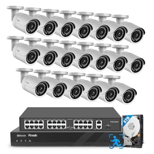 8MP PoE Camera + 32CH NVR + 24 Port PoE Switch - 20