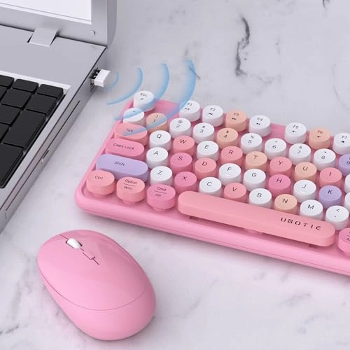 Colorful Computer Wireless Keyboard Mouse Combos - Wired/Wireless