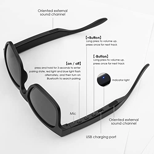 Smart Audio Sunglasses - Bluetooth 5.0 60H Dual Battery