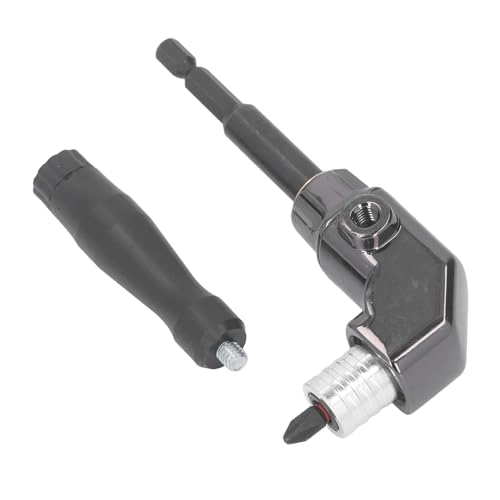Right Angle Screwdriver Adapter - Aluminum Alloy Ergonomic ABS Handle