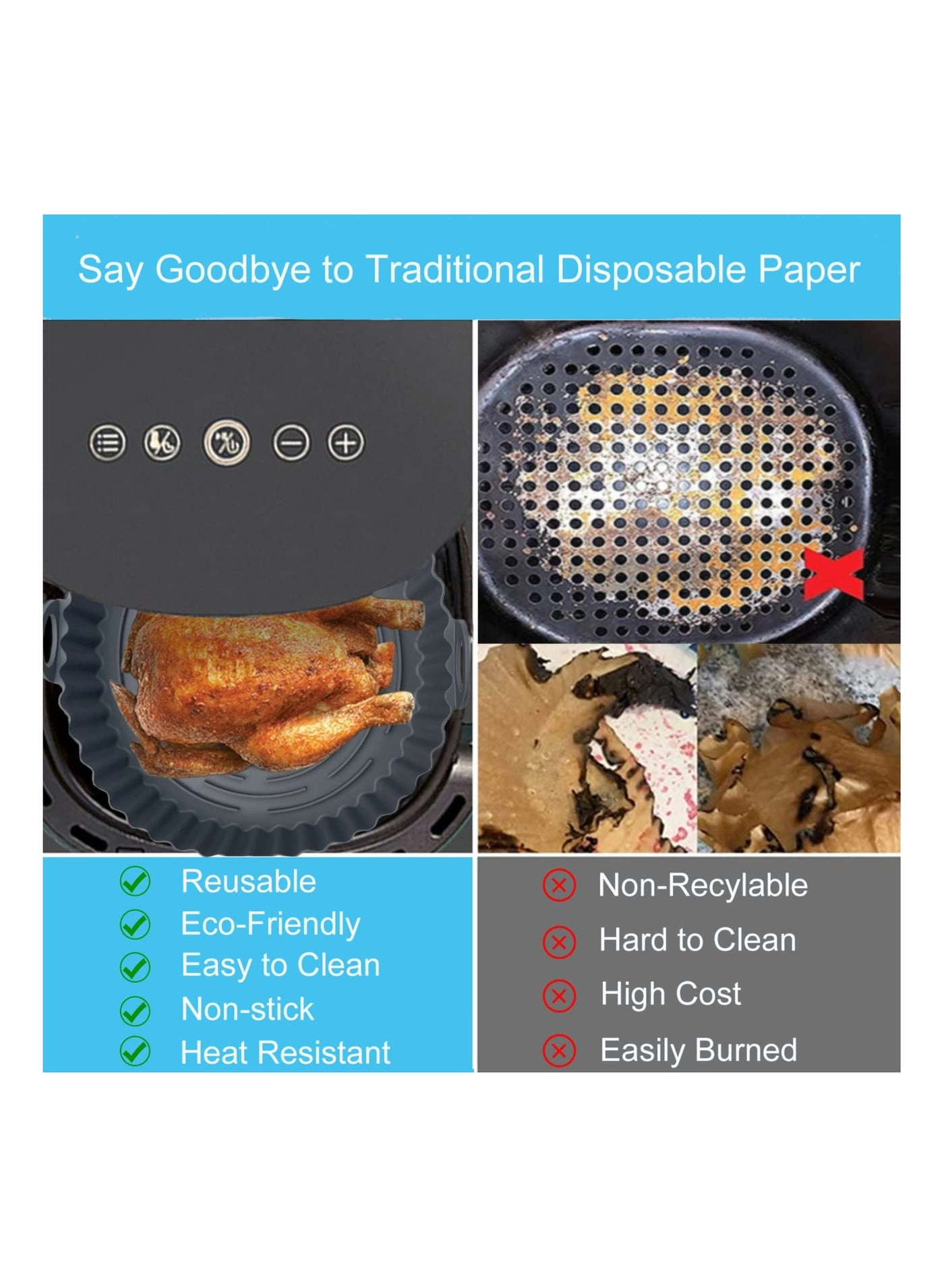 Silicone Air Fryer Liners - Silicone 2 piece(s)