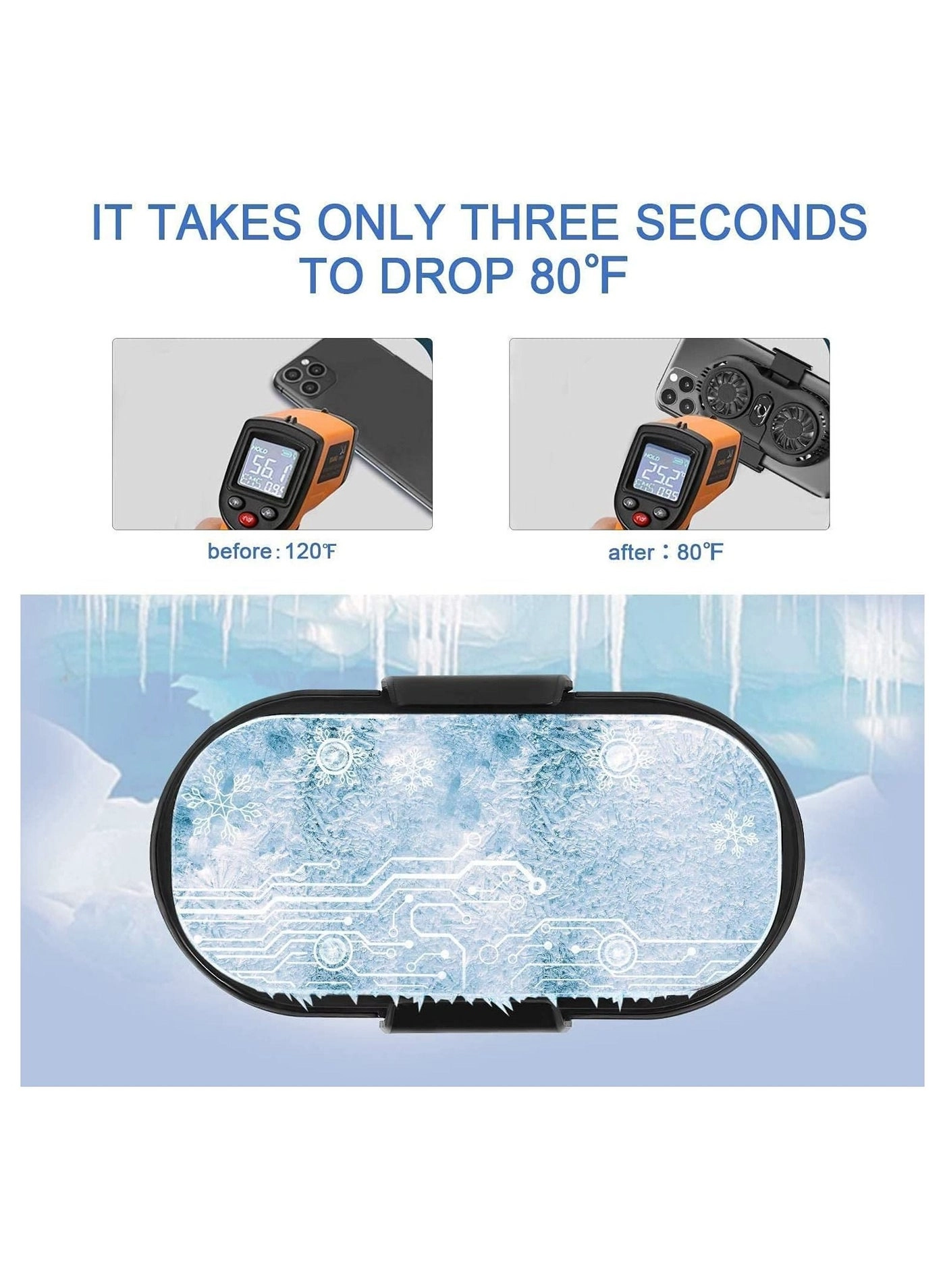 Phone Cooler Fan - Game Pad Holder Dual Semiconductor Cooling USB