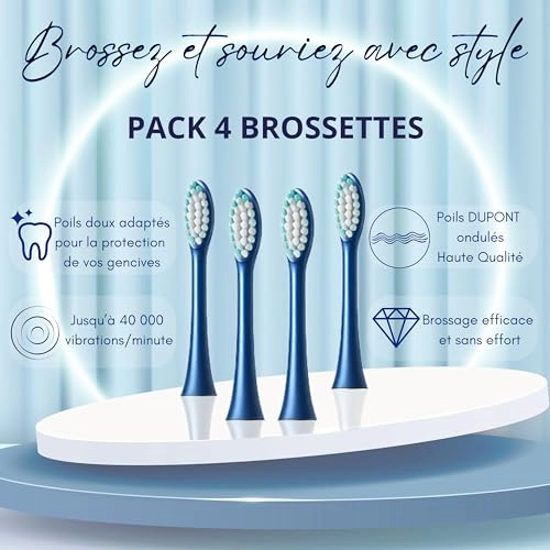 Replacement Brush Heads - Pack of 4 Blue Sonic