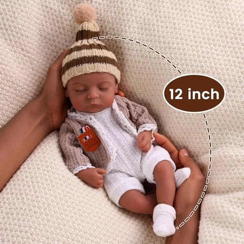 Reborn Baby Doll - 12inch Full Body Silicone Black Ages 3+
