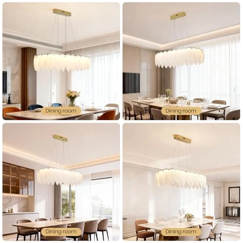 Flowing Feather Art LED Chandelier - Up to 39.3 inches (100 cm), adjustable