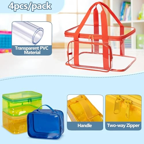 4 Packs Toy Storage Bag - Polyvinyl Chloride (PVC)