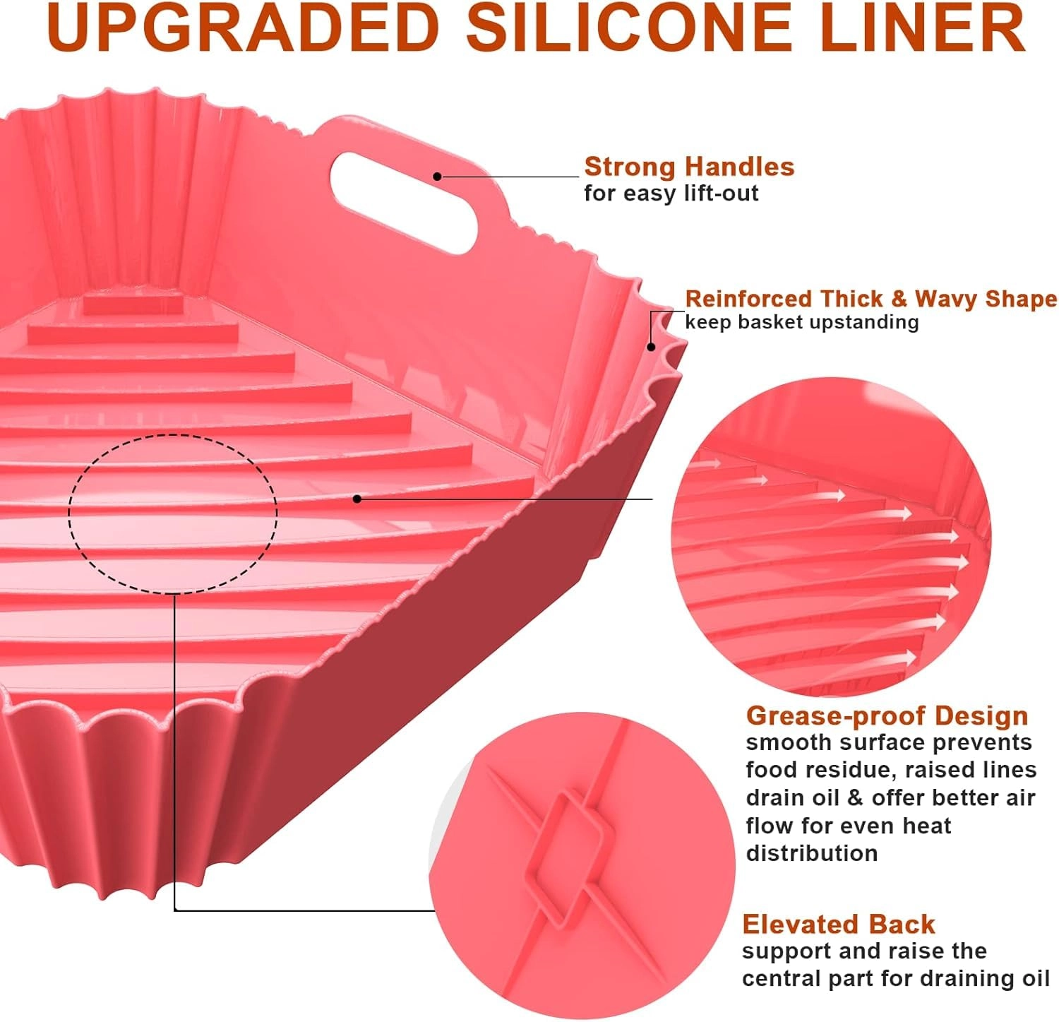 Silicone Air Fryer Liners - 3 Pcs