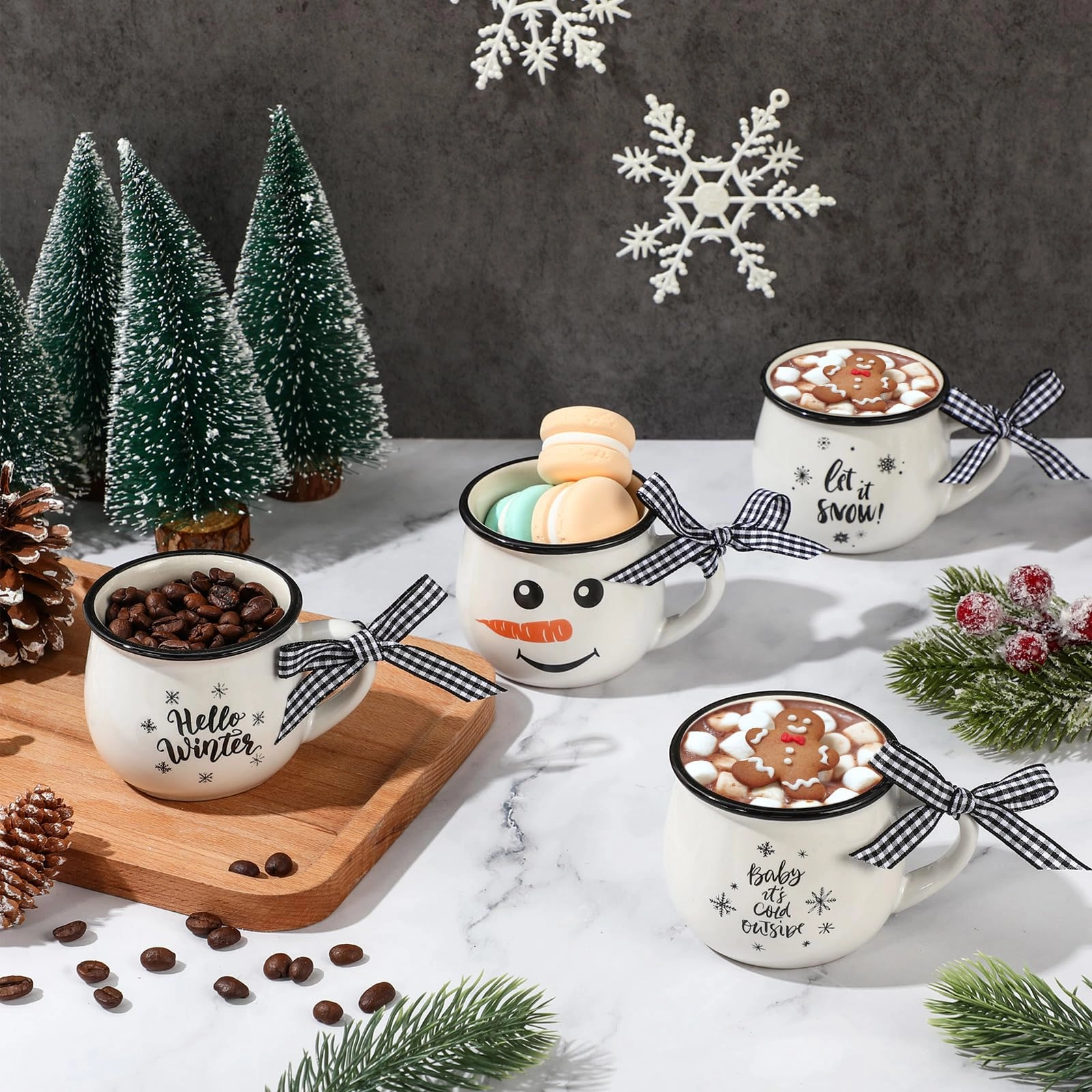 Snowman Mini Mug - 4 pcs - Christmas - 150 ml