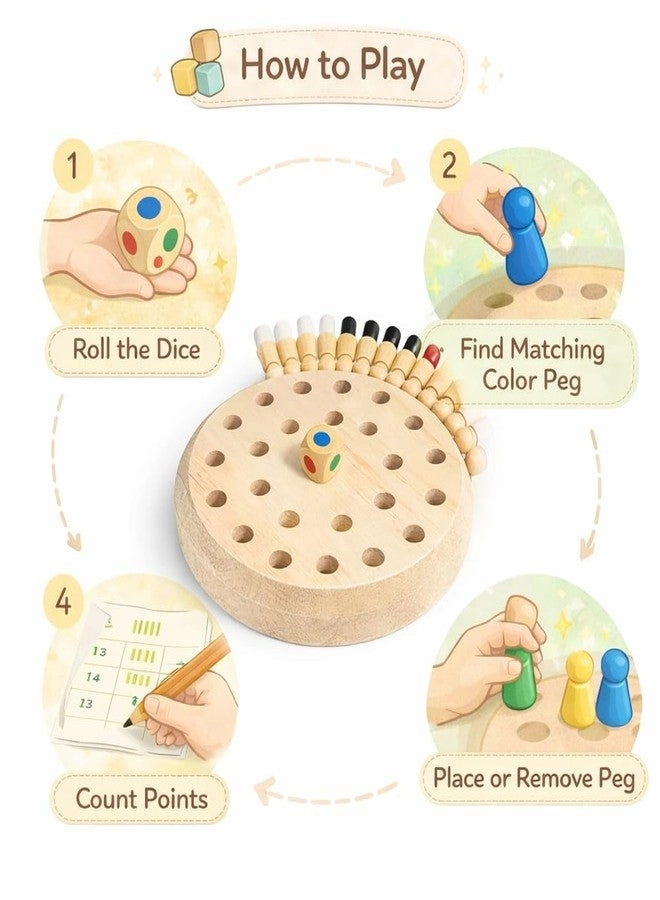 Wooden Memory Chess Game - Color Matching Brain Training