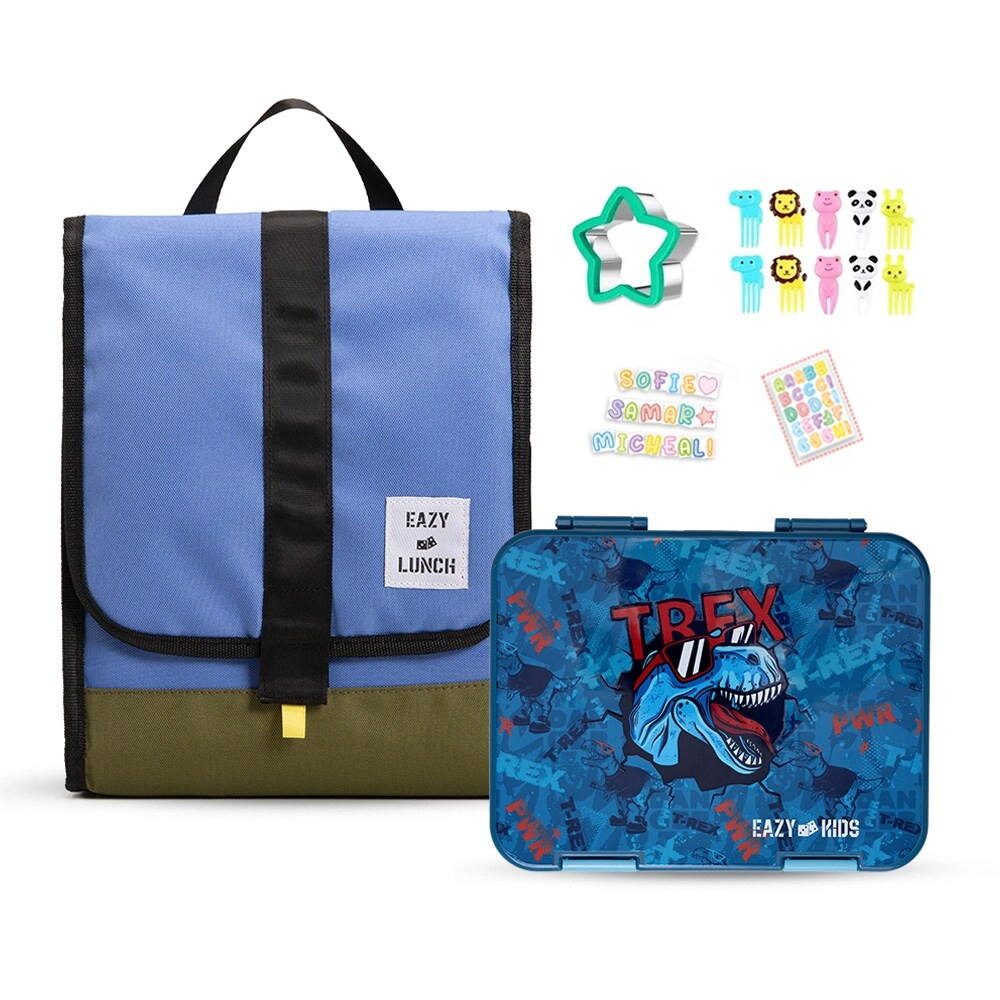 6 & 4 Convertible Bento Lunch Box - TREX Blue