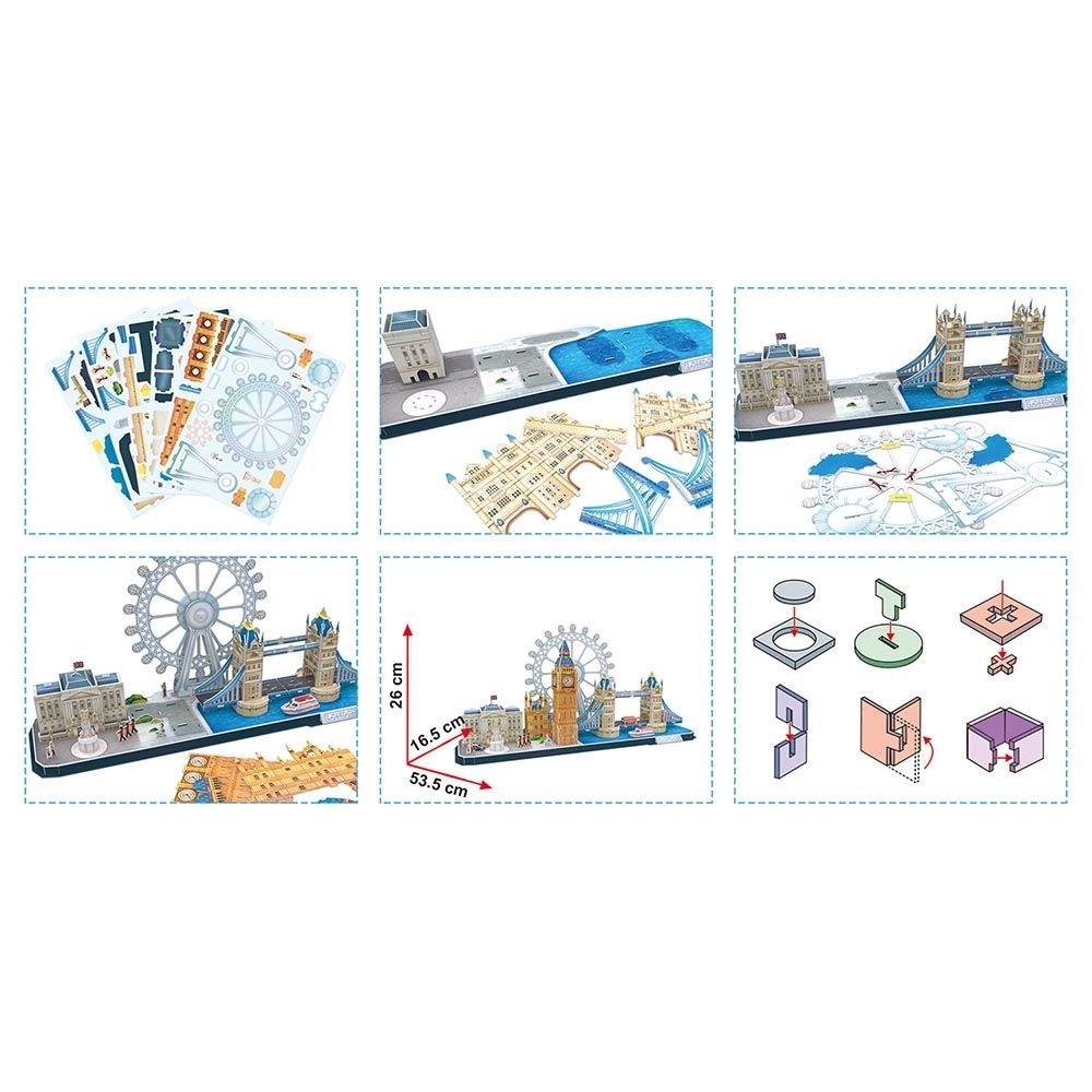 City Line London 3D Puzzle (AL-MC253H) - 107 pcs
