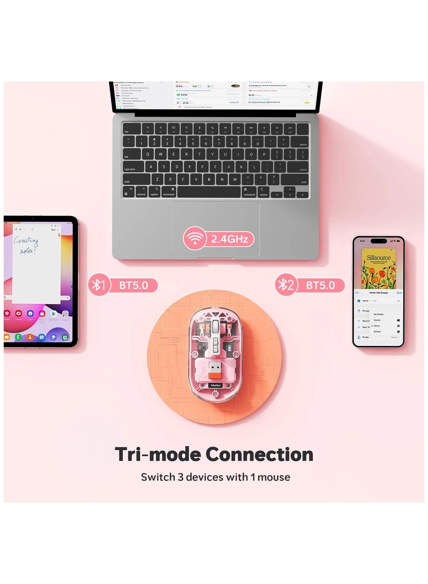 LED Rechargeable Slim Silent Mouse - Wireless