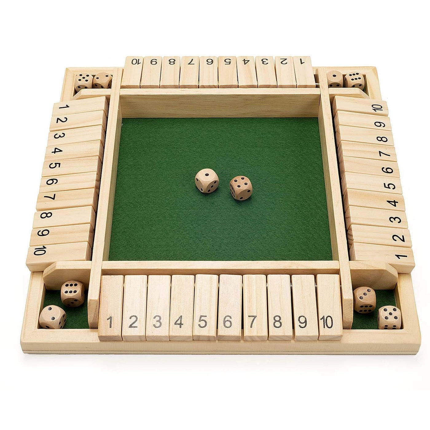 Shut The Box - 4-Player 12 Dices Wood