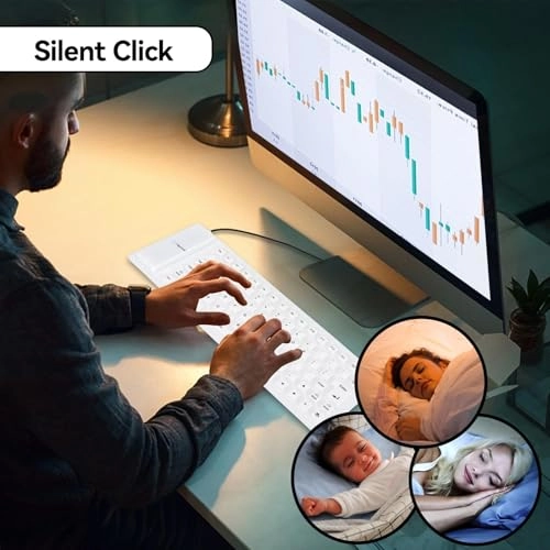 Folding Silicone Keyboard - Wired/Wireless