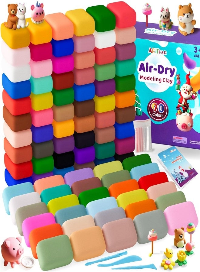 ARTPAR Air Dry Clay - 90 pcs. Starter Kit with Sculpting Tools