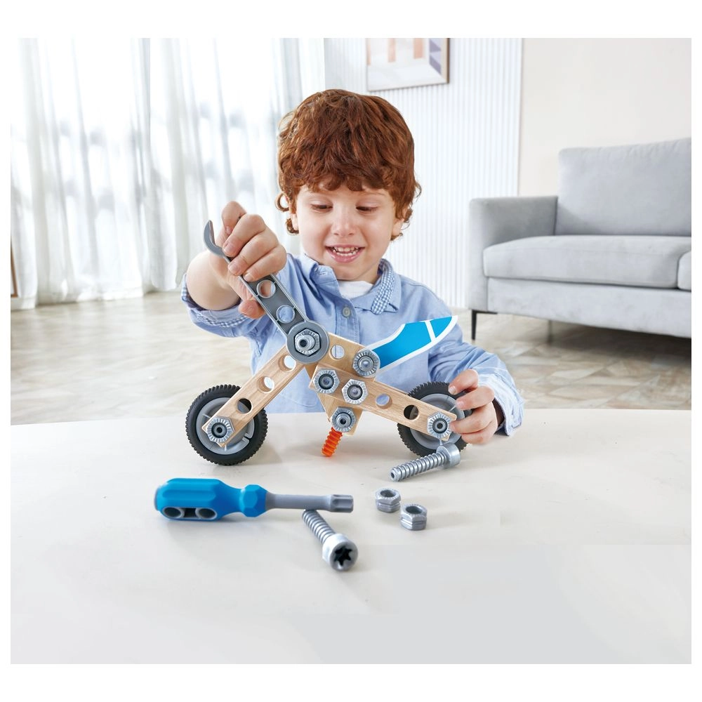 Build 'n' Drive Wooden Motorbike Set - AGES 3+ YEARS 34pcs