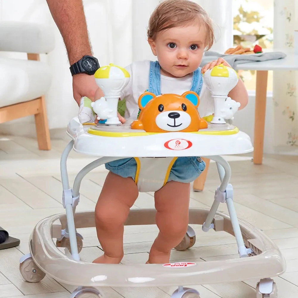 Baby Walker - Coffee + Head Protection Pillow - Blue