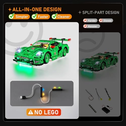 Light Set for Lego 42224 Porsche 911 GT3 R - LED Lighting Set Compatible