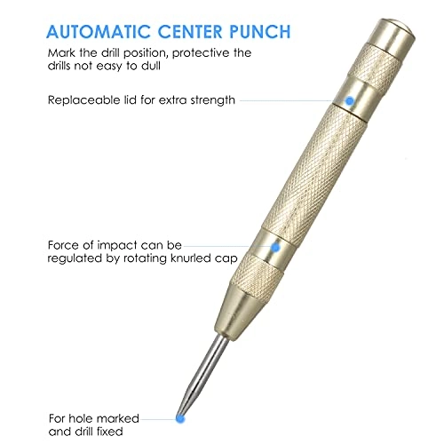 Step Drill Bit - 5pcs HSS + Automatic Center Punch