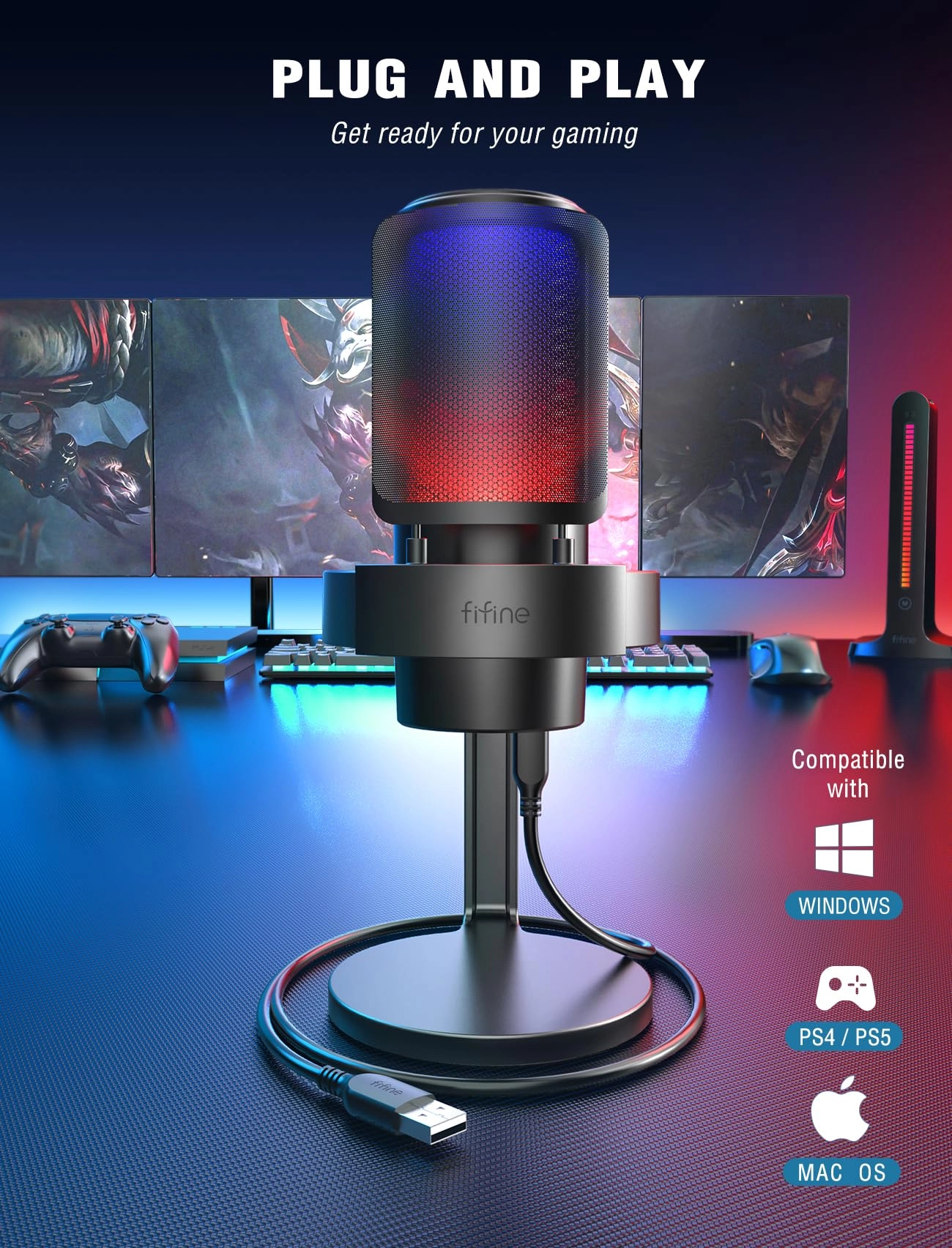 AmpliGame A8 USB Microphone