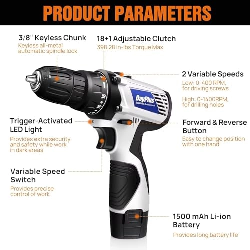Cordless Power Drill - 1500 Milliamp Hours