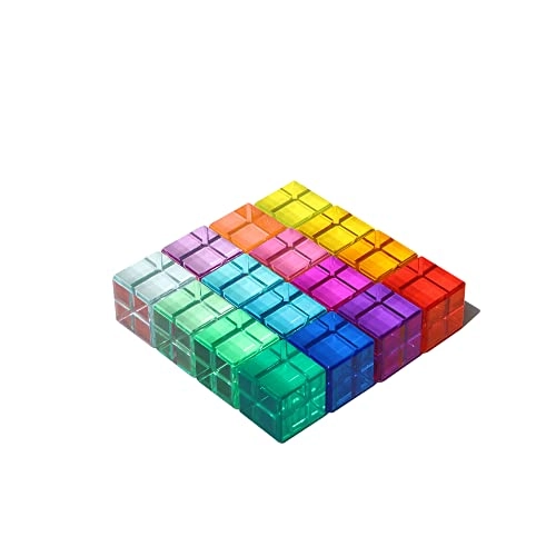 Rainbow Crystal Acrylic Cubes - 3 years and up 16 pieces