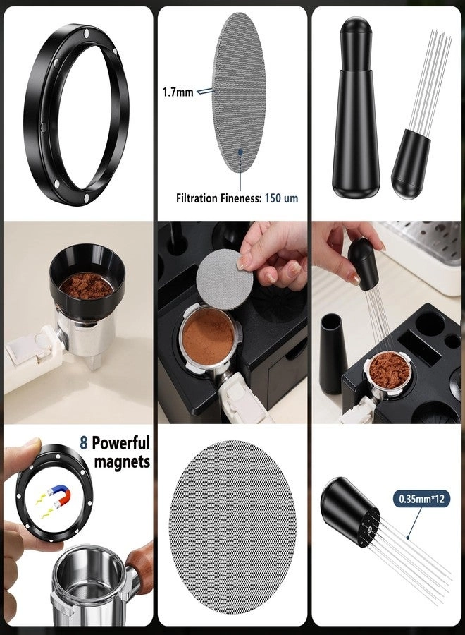 Espresso Accessories Kit + Espresso Tool Kit + Coffee Distributor Tamper + WDT Tool + Dosing Funnel + Expresso Puck Screen