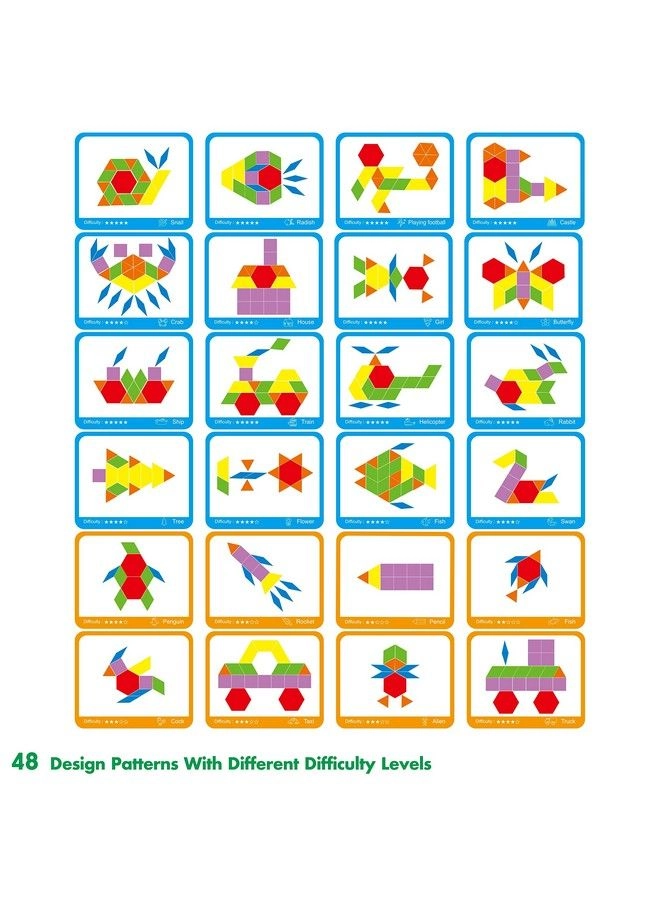 Wooden Pattern Blocks Set - 300 pieces