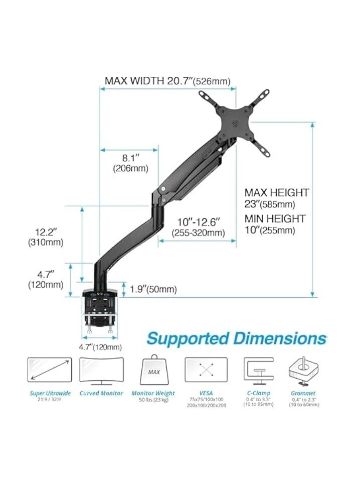 Single Monitor Desk Mount - 1 32 Inch