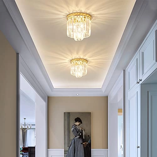 Modern Crystal Chandelier - French Gold 3-Lights