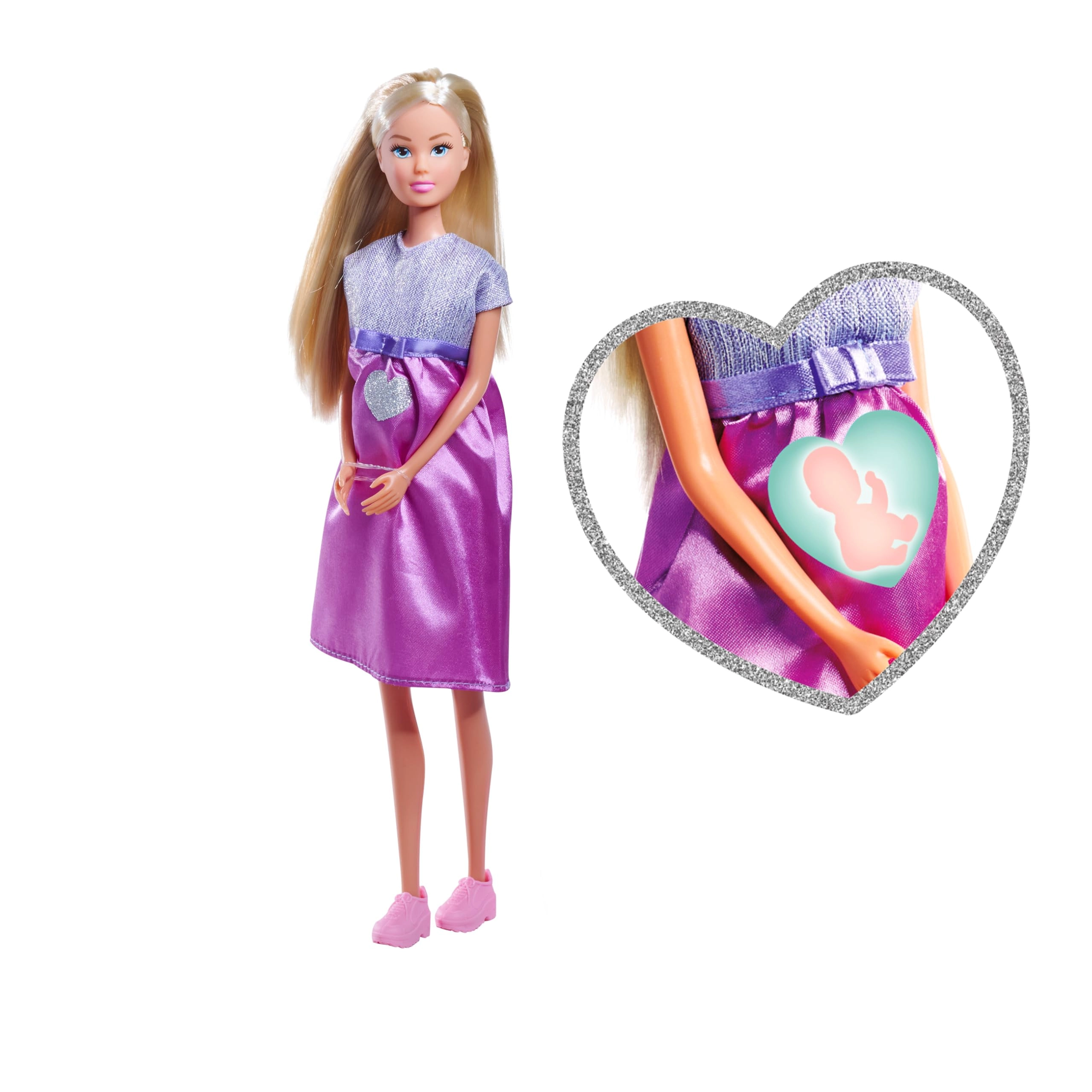 Simba Steffi Fashion Doll - 29 cm Pregnant with Baby 4 cm 12-Piece Accessory Set Ages 3+