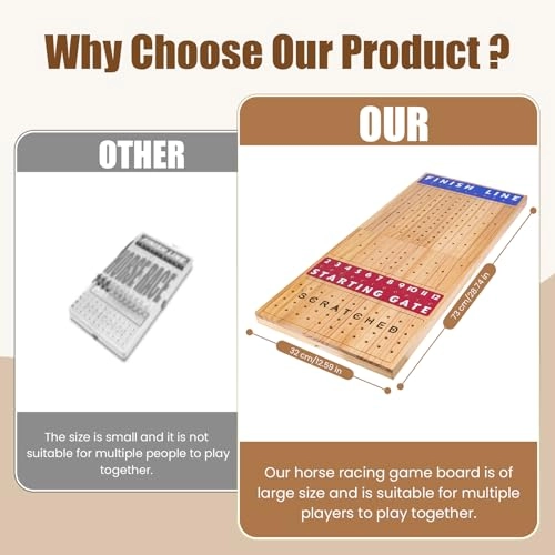 Horse Race - Foldable Thickened Wood Chessboard 11 Metal Horses