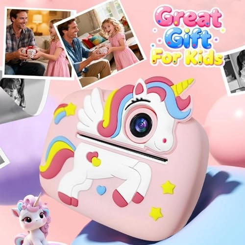 Kids Camera Instant Print - 1080P 32GB Pink
